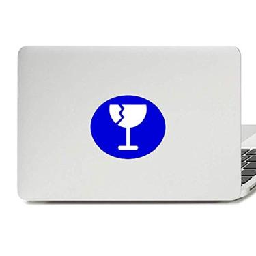 Imagem de Adesivo de notebook com emblema de vinil quadrado azul frágil