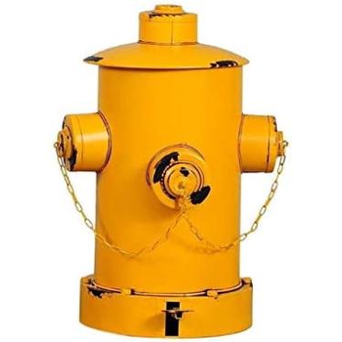 Imagem de Lixeira Industrial Vento Lixeira Hidrante Pedal Lixeira Decoração De Ferro Forjado Bar Restaurante Com Tampa Lixeira Lixeira Lixeira,Amarelo,Hilarious123