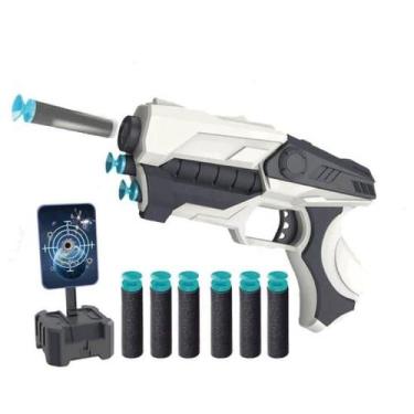 Arma Lançadora de Dardos Tipo Nerf Fit Azul com 4 Dardos Hero Baby Style