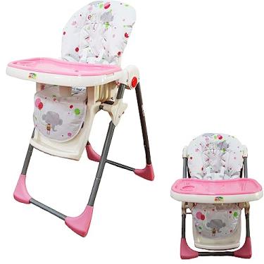 Imagem de Cadeira Alta de Refeição Cadeirão de Alimentação Bebê Impactus - Baby Style (Rosa)