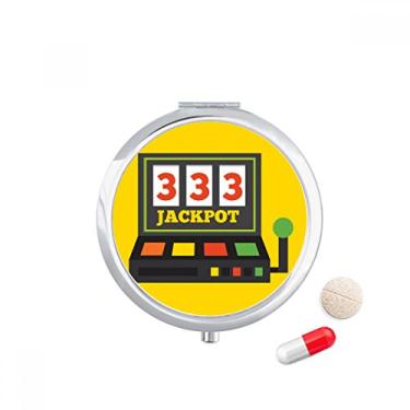 Imagem de One Arm Bandit Ilustration Jackpot Estojo de comprimidos para viagem Caixa de armazenamento de medicamentos, dispensador de espelho