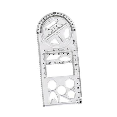 Imagem de IEUDNS Régua geométrica artesanato desenho réguas modelo de desenho portátil régua matemática modelo de aprendizagem para carpintaria escrita material de, Estilo b