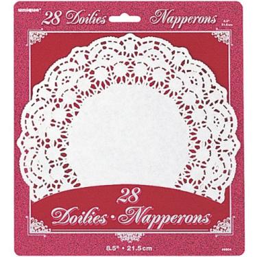 Imagem de Doilies de papel branco de 21,5 cm (8,5"), 28 unidades