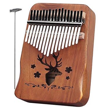 Imagem de Piano de dedo Kalimba de 17 teclas, piano de polegar de marimba, piano de dedo de bolso, instrumento musical com martelo de afinação instrumento musical de oração em casa, (18 cm x 13 cm) xunluyuanmu