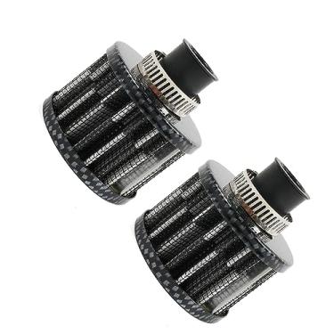Imagem de MUGE RACING 2 peças filtro de ar ar frio filtro de admissão de ar respiro 12 mm tampa da válvula filtro de respiração para carro e motocicleta (fibra de carbono)