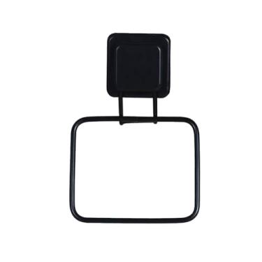 Imagem de Toalheiro Quadrado Com Ventosas Porta Toalha Preto Banheiros C/ 12cm
