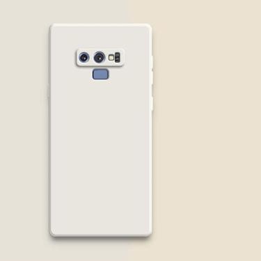 Imagem de Capa quadrada de silicone líquido para celular para Samsung Galaxy Note 9 10 20 Plus Ultra Note9 Note10 360 Capa protetora à prova de choque, branco marfim, para Samsung Note20 Ultra