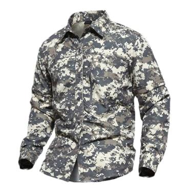 Imagem de Camiseta tática masculina, camuflada, militar, combate, manga comprida, para uso ao ar livre, respirável, trilhas, 4hc, M