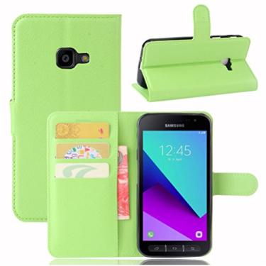 Imagem de Capa carteira para Samsung Galaxy Xcover 4/G390F, capa carteira flip de couro PU premium com compartimento para cartão, suporte e fecho magnético [capa interior à prova de choque de TPU] Compatível