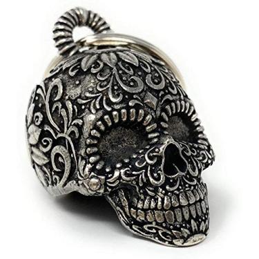 Imagem de Bravo Bells 3-D Sino de caveira de açúcar para acessório de motociclista ou chaveiro