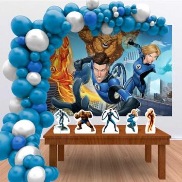 Imagem de Kit Decoração Festa de Aniversário Infantil Quarteto Fantástico Desenho