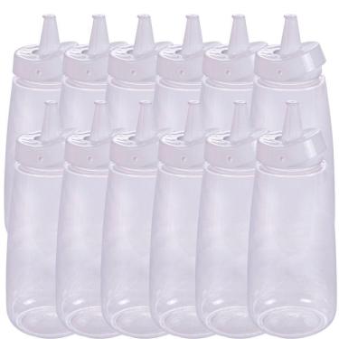 Imagem de Bisnaga branca de maionese 520ml com tampa Flip 12 unidades Plasutil ref. 16291