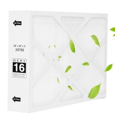 Imagem de Filtro X8789 Merv 16 compatível com Lennox, Healthy Climate X8789 Merv 16 filtro X8789 Filtro de forno 16x26x5 X8789 Apto para filtro Lennox X8789 Merv 16 e filtro PCO16-28 PureAir Pacote com 1