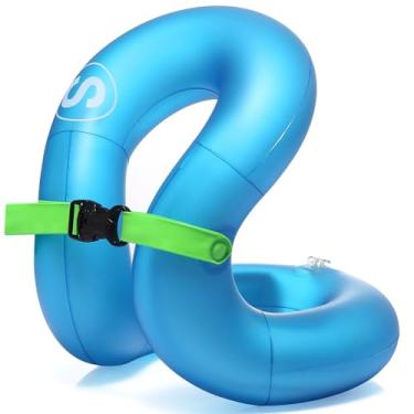 Imagem de STLOVe Colete de natação infantil, jaqueta flutuante infantil, boia de natação para bebês, anel flutuante, maiô flutuante para bebês com fivela de segurança para crianças de 15 a 27 kg, azul