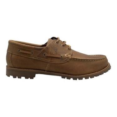 Imagem de Sapato Samello Bulldog Masculino Casual New Barão Couro Crazy Horse Marrom Dark-Masculino