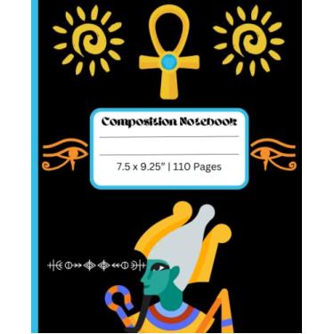 Imagem de Caderno de composição: Caderno de atenção plena do Egito para crianças, adolescentes e adultos (preto) | 110 páginas, 19 x 23,5 cm