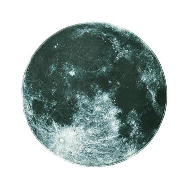 Imagem de SYROVIA Tapete redondo para quarto, tapete lavável antiderrapante, Grey Moon, 2' (60cm), 1