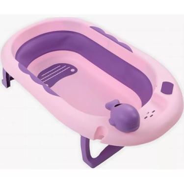 Imagem de BANHEIRA DOBRÁVEL PARA BEBÊS COM TERMÔMETRO DIGITAL INTEGRADO (lilás)