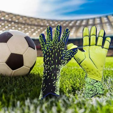 Imagem de Luvas de goleiro de futebol, luvas de goleiro profissional, luvas de goleiro de futebol, com proteção para os dedos e proteção dupla para os pulsos, para jovens e adultos, verde, tamanho 8