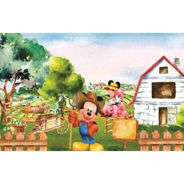 Imagem de Fundo Fotográfico Em Tecido Fazenda Mickey 2,20X1,50