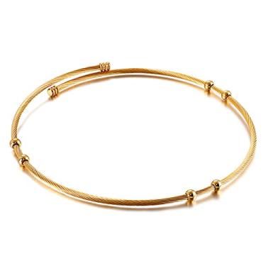 Imagem de JAJAFOOK Colar minimalista de barra de ouro redondo simples fashion gargantilha de gola alta feminina King, Metal, Sem pedras preciosas