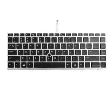 Imagem de Novo teclado de substituição compatível com HP EliteBook 745 G5 745 G6 840 G5 840 G6 846 G5 846 G6, ZBook 14u G5, 14u G6 Prata com retroiluminação com ponteiro
