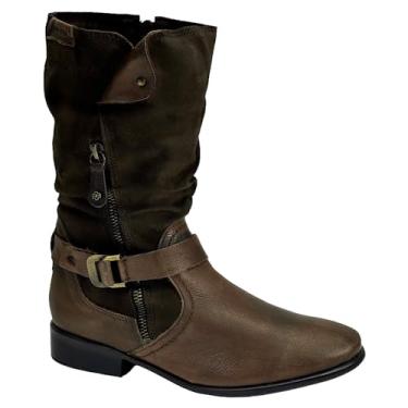 Imagem de Bota Perlatto Rugas Comitiva Cano Médio COM482 Tabaco