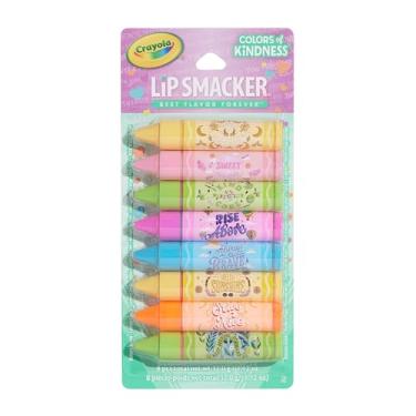 Imagem de Lip Smacker Crayola Party Pack - 8 protetores labiais hidratantes, hidratantes e protetores, sabores divertidos, acabamento brilhante, sem crueldade - Cor da bondade