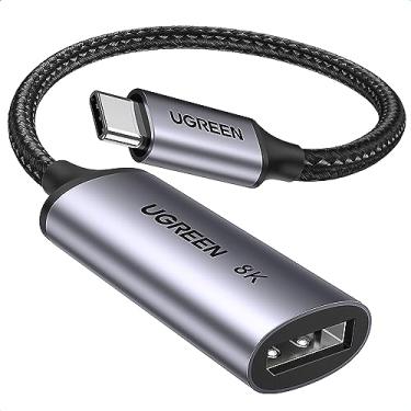 Imagem de UGREEN Cabo adaptador 8K @ 60 Hz USB C para DisplayPort 1.4 4K @ 240 Hz HDR Thunderbolt 4/3 para Display Port Conversor USB C para DP 1.4 trançado Compatível com iPhone 15, Galaxy S23, MacBook