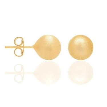 Imagem de Brinco banhado ouro 3x 24k 18k e 22k femininos bolinha rommanel fosca 
