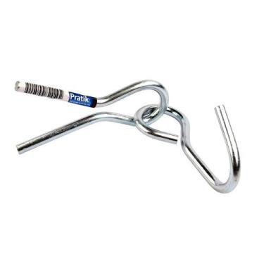 Imagem de Gancho/Armador de Rede Pratik Zincado para Chumbar Embalagem c/ 12 uni