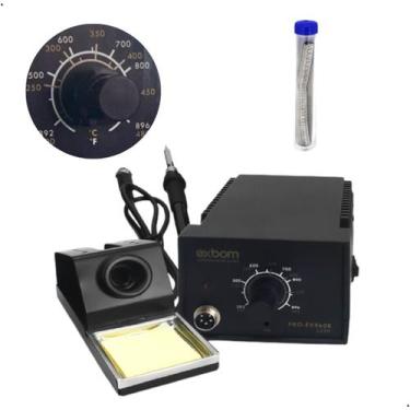 Imagem de Estação Solda Analogica Profissional 60W 127V 220V + Estanho -  Exbom,