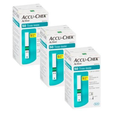 Imagem de Kit 3 Accu-Chek Active Tira Teste 50 Unidades