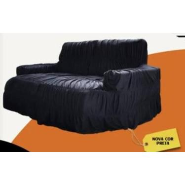 Imagem de Capa de sofá retrátil 2 lugares Extensível Reclinável  Bcapas, Preto