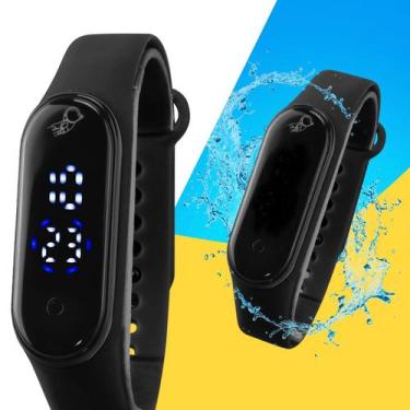 Imagem de Relógio Infantil prova d agua Digital Led Bracelete Preto Criança - Or