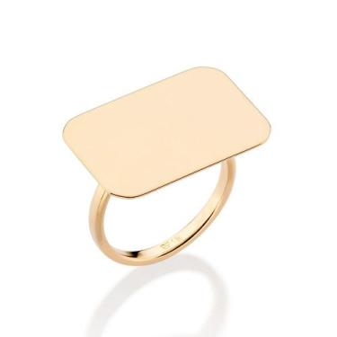 Imagem de Anel skinny retangular banhado a ouro  513503 Rommanel, Dourado, 20