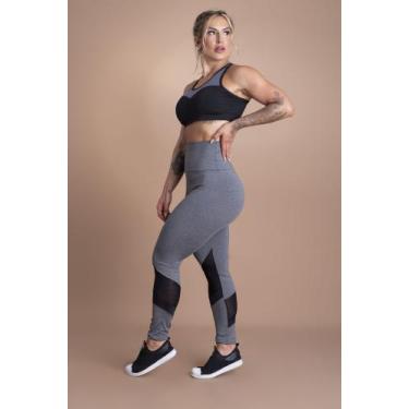 Imagem de Conjunto Fitness Feminino Calça Legging Cintura Alta Detalhe Na Perna 