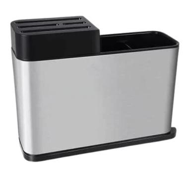 Imagem de Escorredor Porta Talher inox com Suporte de Facas Cepo - Casaleo