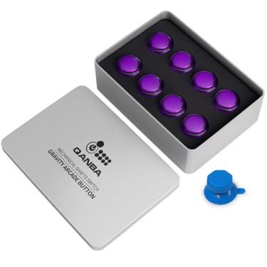 Imagem de qanba Gravity KT Arcade buttons Mechanical 30mm Snap-in Mechanical Pushbutton (Boxed (Clear Violet 30mm)