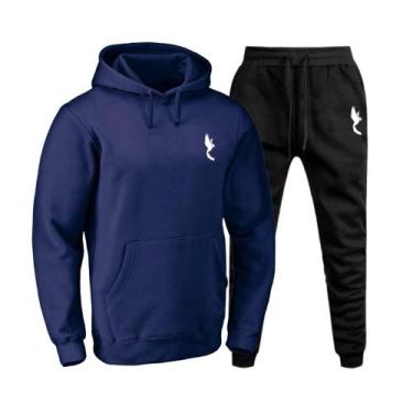 Imagem de Moletom Masculino Conjunto Canguru Capuz Confortável - Polo Blu, M, Ma