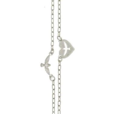 Imagem de Escapulario Prata Maciça 925 Espirito Santo Coração - Lojas La&Ny