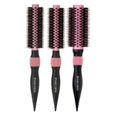 Imagem de Kit escovas profissionais rosé 2UN P 1UN M marco boni - Genérico