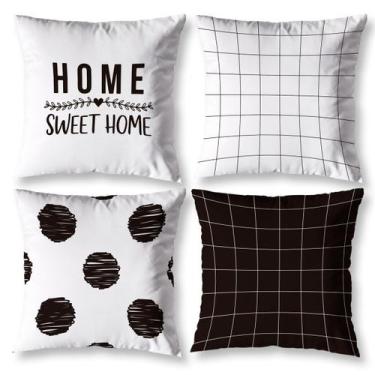 Imagem de Kit 4 Capas de Almofada SWEET 40cm X 40cm Estampada Digital - Mercado 