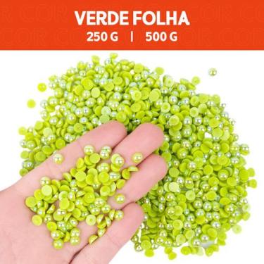 Imagem de Meia Pérola Irisada Verde Folha - 116 - Pacote com 500/250 Gramas  - 0