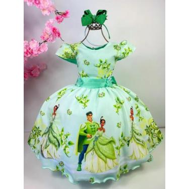 Imagem de Vestido Temático Luxo Tiana A Princesa e o Sapo - Sementinhas, Verde, 