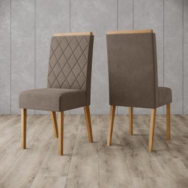 Imagem de Kit 2 Cadeiras Nina Marrom Amêndoa - Henn - LM DECOR