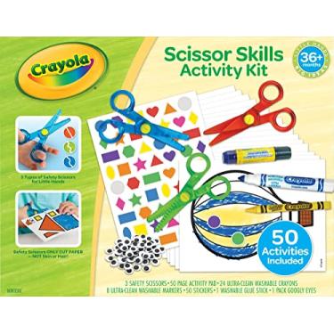 Imagem de CRAYOLA Kit de atividades para crianças pequenas, 3 tesouras de segurança e suprimentos de artesanato, presente para crianças, idades 3, 4, 5