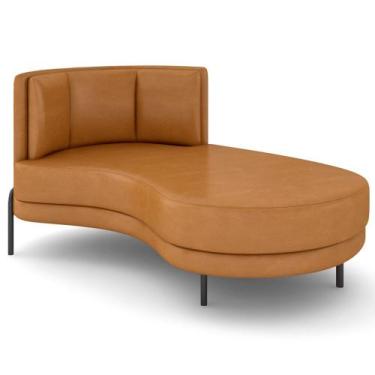 Imagem de Chaise Longue Divã 164cm Braço Esquerdo Logus D06 Sintético Caramelo -
