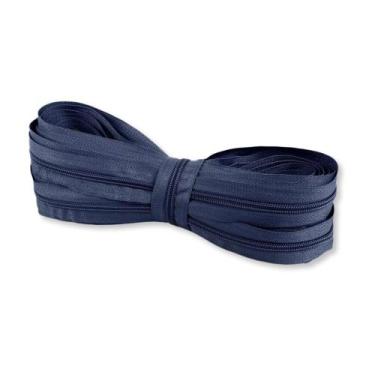 Imagem de Kit 1 Metro Zíper Nylon  N.5  + (5 Cursores Padrão) - BR, Azul, Marinh