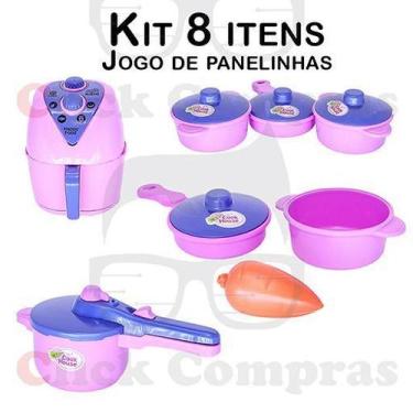 Imagem de Cozinha Infantil Jogo de Panela e Air Fryer 8pç - Altimar